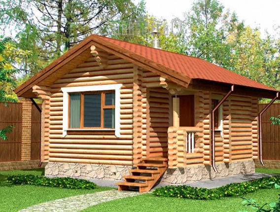 Баня из бревна 5.4 на 5.4 БН-3 Баня из бревна 5.4 на 5.4 БН-3