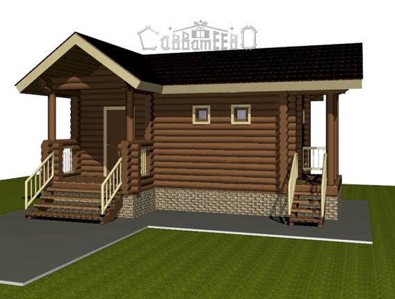 Баня из бревна 5,5х7,7 БН-5 Баня из бревна 5,5х7,7 БН-5