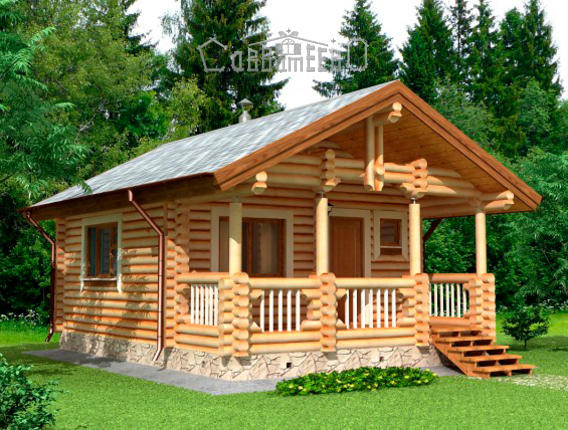 Баня 7,5 на 5,5 из бревна БН-10 Баня 7,5 на 5,5 из бревна БН-10