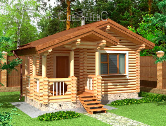 Баня из бревна 7х7 БН-13 Баня из бревна 7х7 БН-13