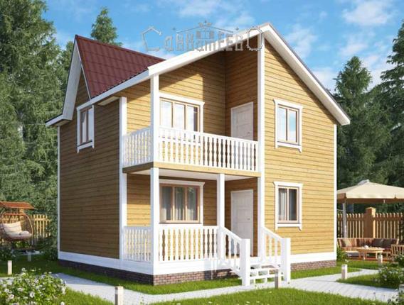 Дом из остроганного бруса 8х9 с мансардой Э-01 Дом из остроганного бруса 8х9 с мансардой Э-01