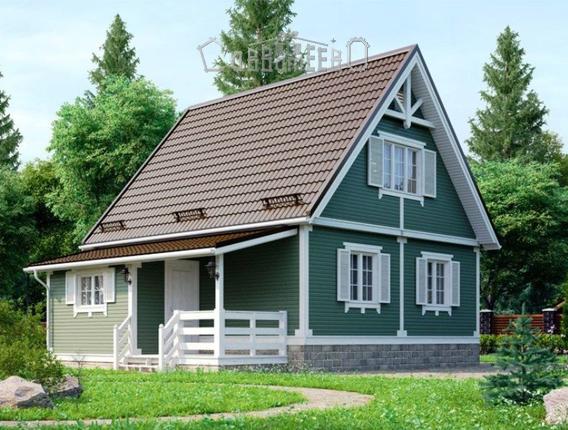 Дом из бруса с мансардой Э-09 Дом из бруса с мансардой Э-09